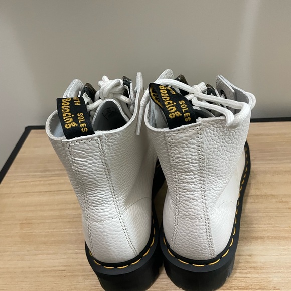 Dr. Martens White Leather Combat Boots - Picture 3 of 5